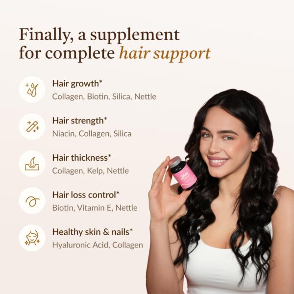 Suplemento cabello Kailea con ingredientes activos para crecimiento