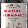 Version 1.0.0 Suplemento para cabello y uñas Crystal Star frasco de 60 cápsulas