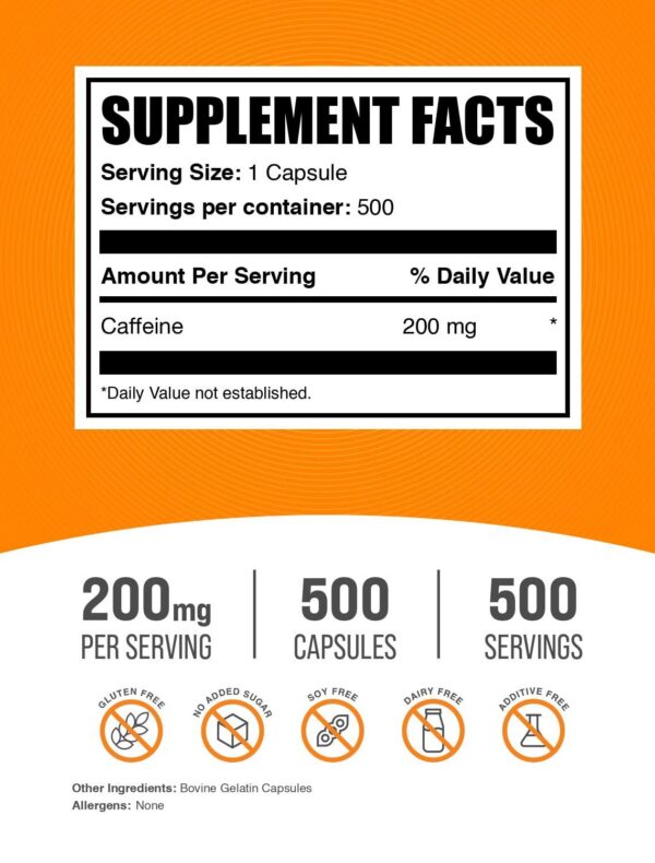 Version 1.0.0 Suplemento cafeína 200 mg cápsulas para energía BulkSupplements