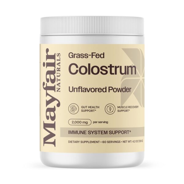 Suplemento de calostro bovino Mayfair Naturals en polvo