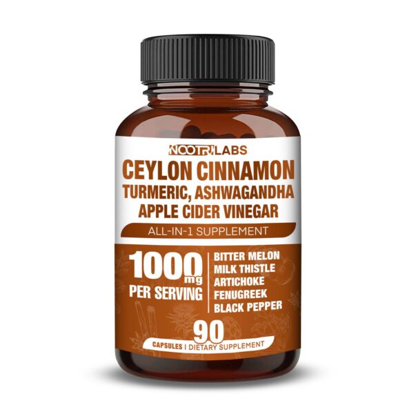 Suplemento canela ceilán cúrcuma cápsulas veganas 90 unidades