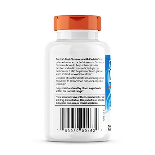 Suplemento canela Doctor's Best para metabolismo saludable
