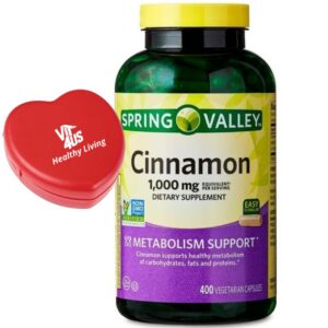 Paquete de suplemento de canela Spring Valley 400 cápsulas con estuche