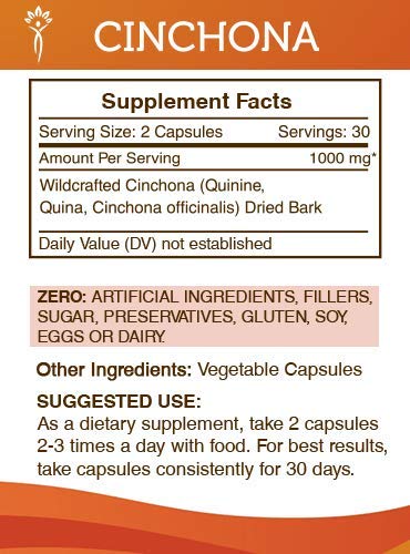 Version 1.0.0 Suplemento cápsulas Cinchona sin gluten sin alérgenos