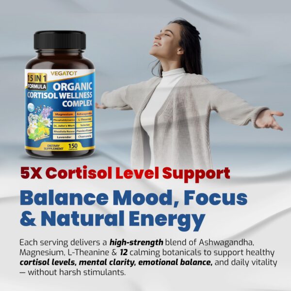 Suplemento cápsulas Cortisol Wellness Vegatot caja lateral
