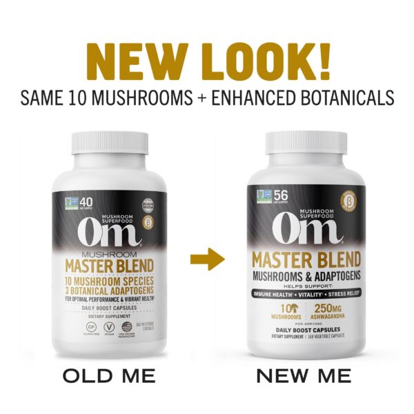 Suplemento cápsulas hongos orgánicos OM MUSHROOM SUPERFOOD