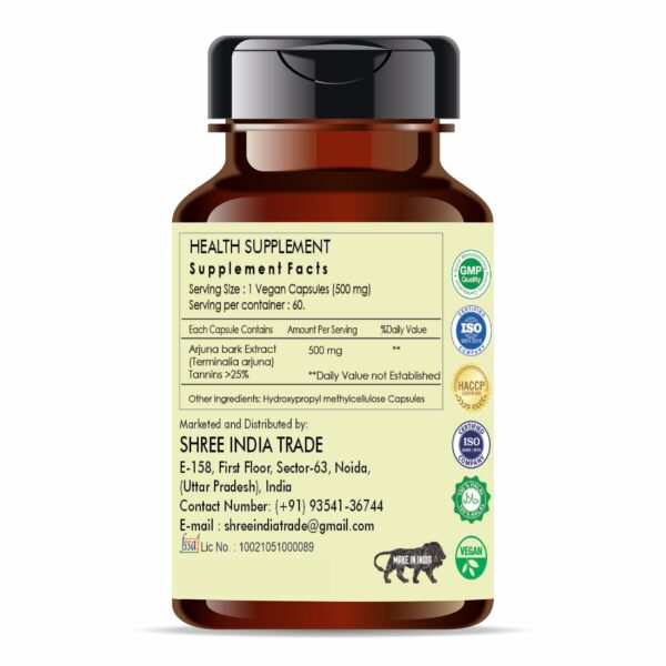 Suplemento capsule Arjuna 500mg gluten free vegano AYURVEDASHREE