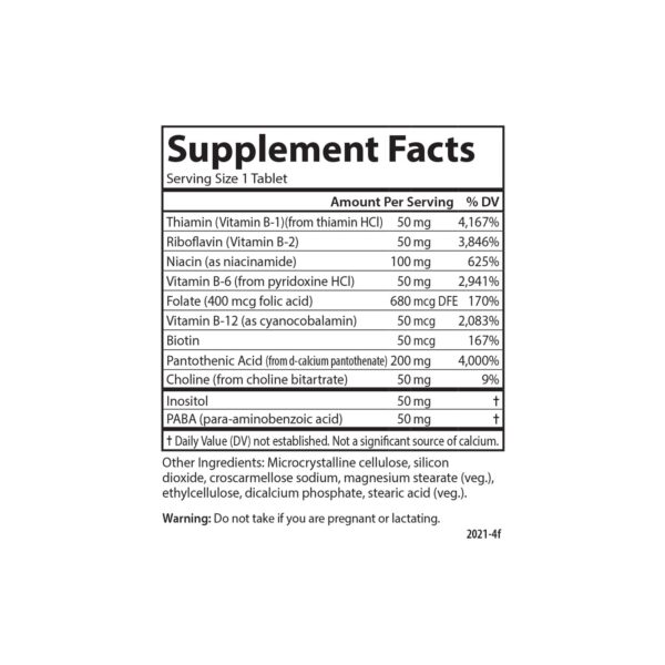 Suplemento Carlson vitamina b complejo 100 tabletas calidad garantizada