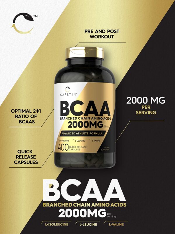 Version 1.0.0 Envase de suplemento Carlyle BCAA sin gluten y sin OGM