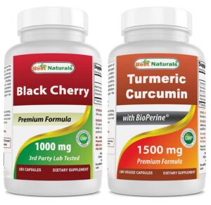Suplemento cereza negra y cúrcuma 180 cápsulas calidad superior