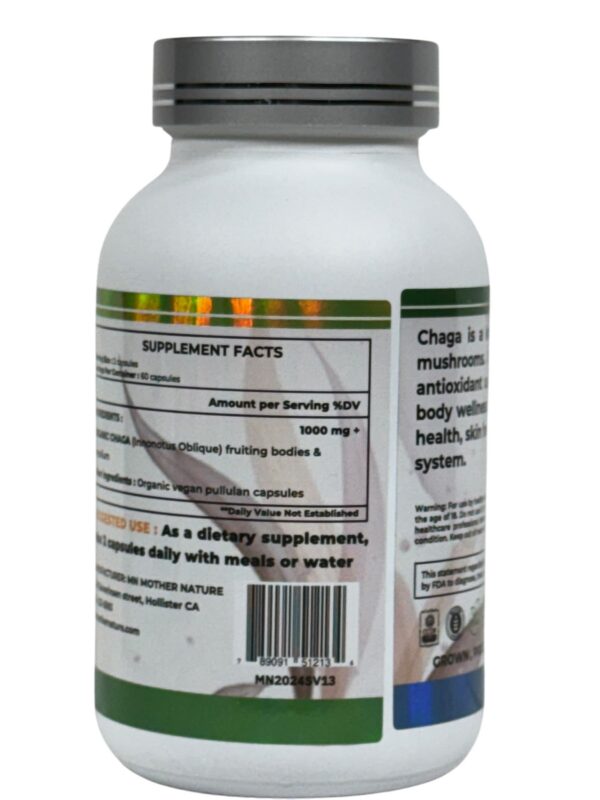 Suplemento Chaga MN Mother Nature - 1000mg