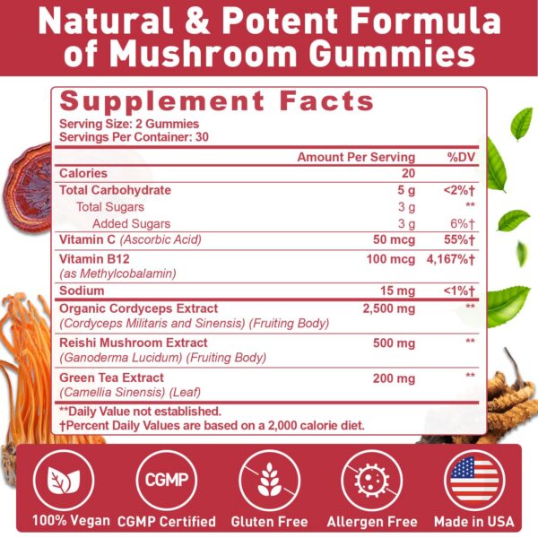 Suplemento de champiñones naturales 60 unidades Mezqai