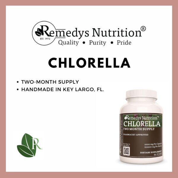 Suplemento de chlorella 1000 mg cápsulas Remedy's Nutrition