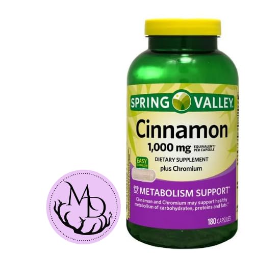 Suplemento Cinnamon Plus con Cromo envase 180 cápsulas Spring Valley