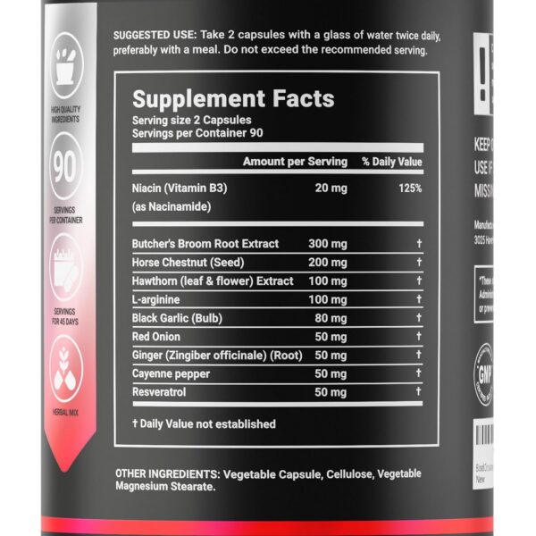 Suplemento circulación B Life escoba de carnicero y resveratrol