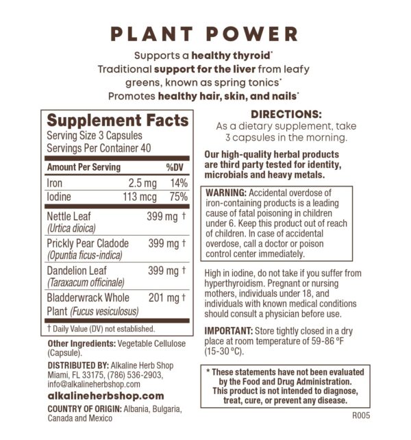 Suplemento clorofila 140 cápsulas Alkaline Herb Shop