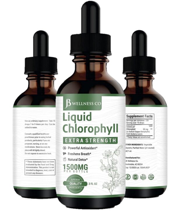 Suplemento clorofila líquida 100% natural para digestión