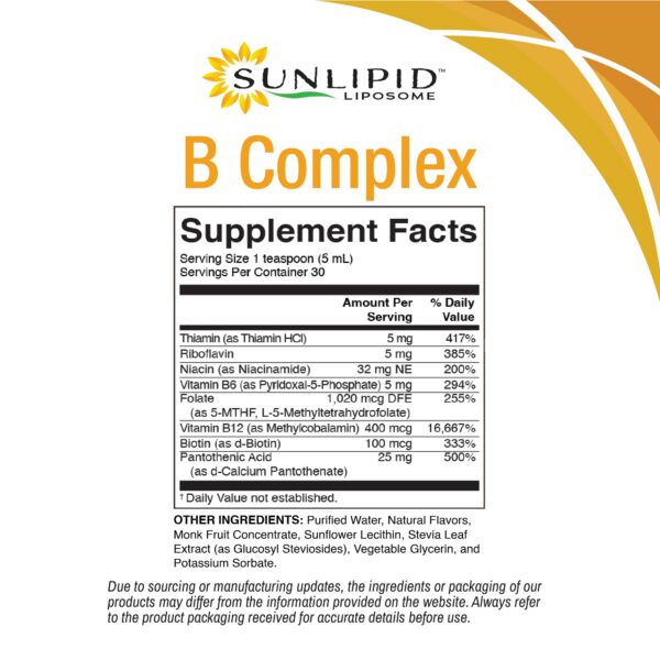 Suplemento complejo B liposomal SunLipid 150 mL