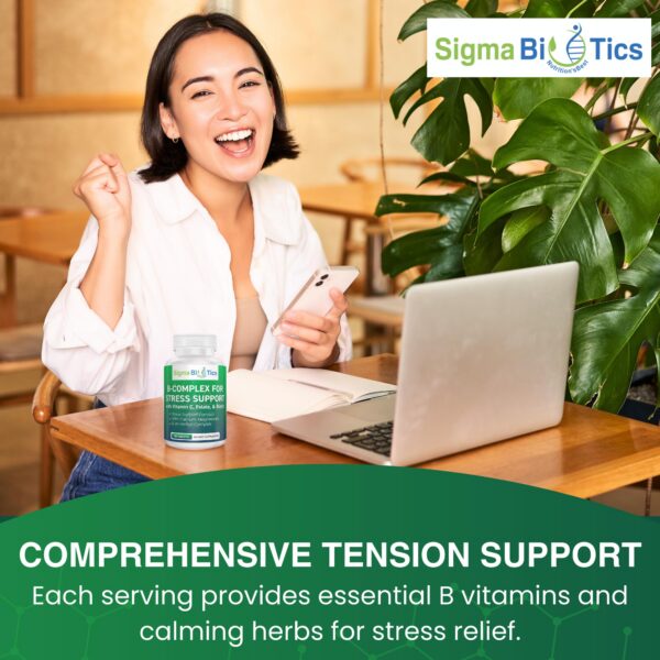 Suplemento complejo B SigmaBiotics fórmula con botánicos calmantes