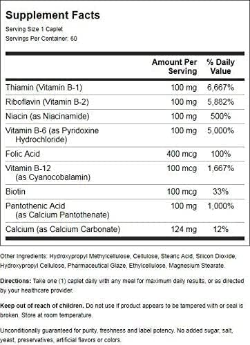 Suplemento complejo vitamina b-100 21st century 60 caps