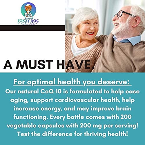 Suplemento CoQ10 forma ubiquinona para salud muscular, cerebral y cardíaca