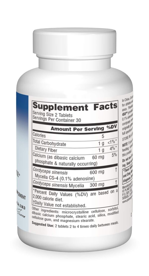 Version 1.0.0 Suplemento Cordyceps sinensis Planetary Herbals frasco frente