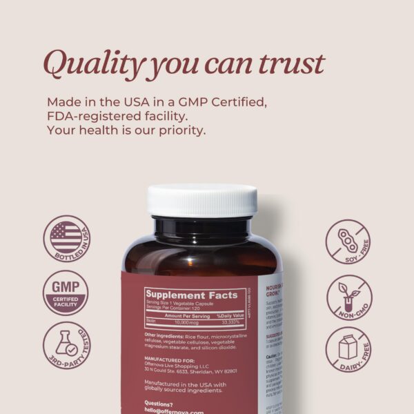 suplemento para crecimiento de pelo y barba offernova biotina