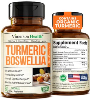 Version 1.0.0 Suplemento de cúrcuma y boswellia Vimerson Health 60 cápsulas