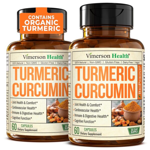 Suplemento cúrcuma curcumina 1200mg con pimienta negra BioPerine