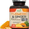 Suplemento cúrcuma curcumina 2600mg con BioPerine y jengibre 240 cápsulas