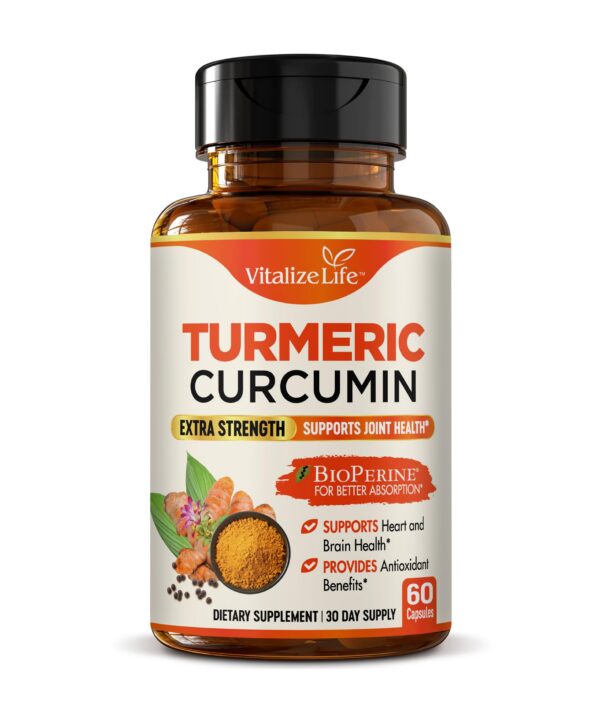 Suplemento cúrcuma curcumina BioPerine cápsulas orgánicas