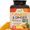 Suplemento de cúrcuma curcumina con bioperine y jengibre 120 cápsulas
