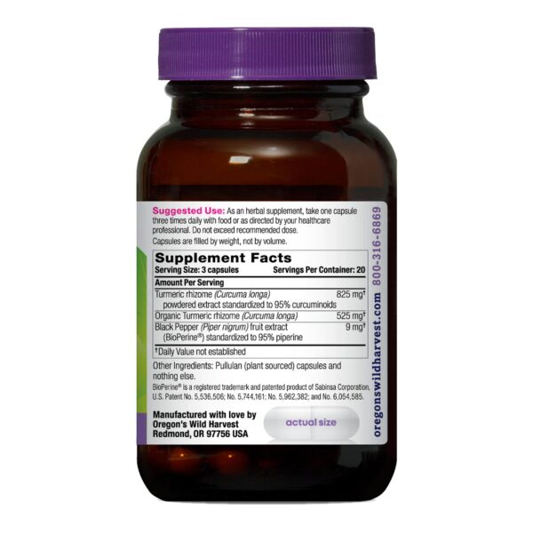 suplemento cúrcuma curcumina con bioperine orgánico certificado