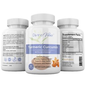 Suplemento natural de cúrcuma curcumina con jengibre y bioperina