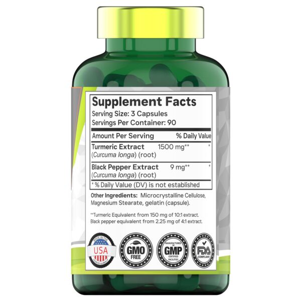 Suplemento cúrcuma curcumina con pimienta negra TNVitamins