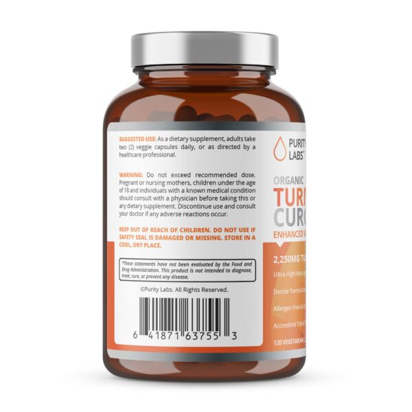 Suplemento cúrcuma Purity Labs para salud articular