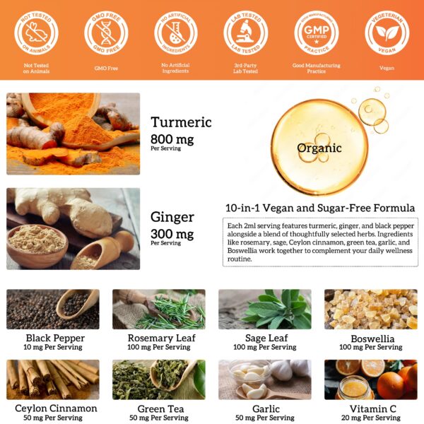 Suplemento cúrcuma vegano sin azúcar para bienestar diario