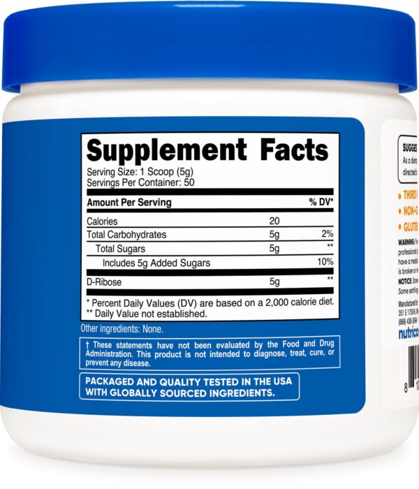Suplemento D-Ribosa Nutricost