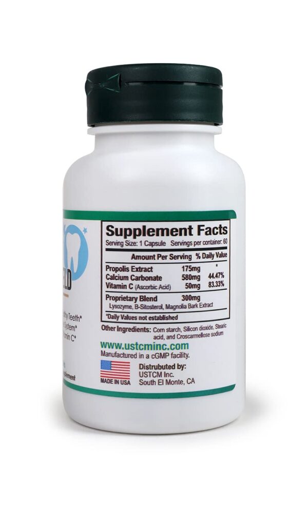 Suplemento dental USTCM Dental Shield 60 tabletas vista lateral