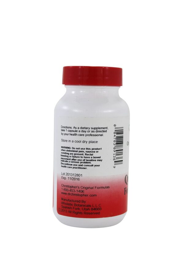 Suplemento desintoxicante limpieza colon fórmula Dr. Christopher 475 mg
