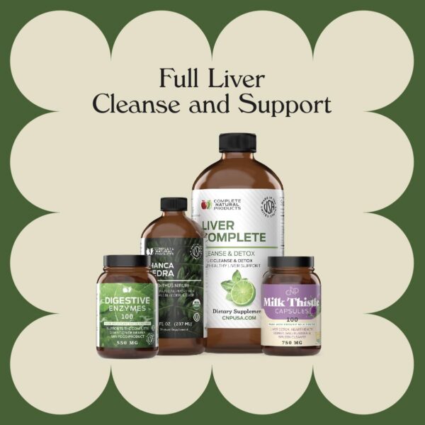 Suplemento detox hígado Liver Complete y enzimas digestivas