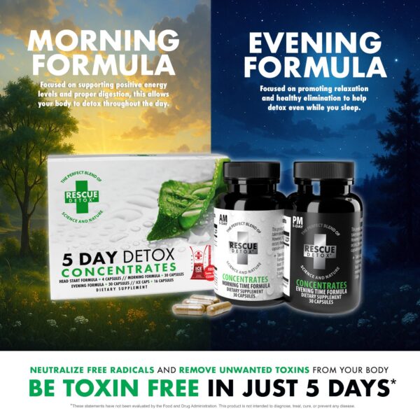 Suplemento detox Rescue Detox visible de lado