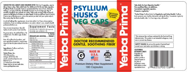 Version 1.0.0 Suplemento diario de fibra Yerba Prima psyllium