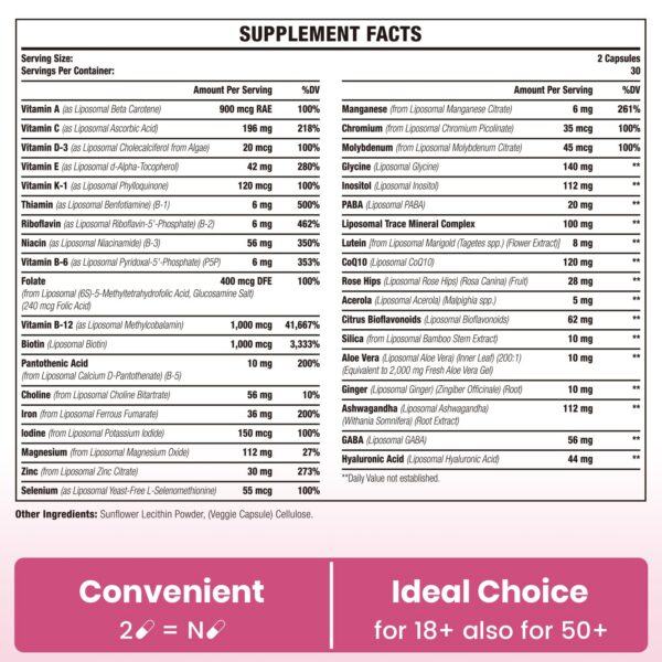 Multivitaminas liposomales para mujeres fórmula avanzada