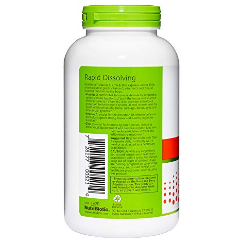 Suplemento diario NutriBiotic vitamina C D3 Zinc