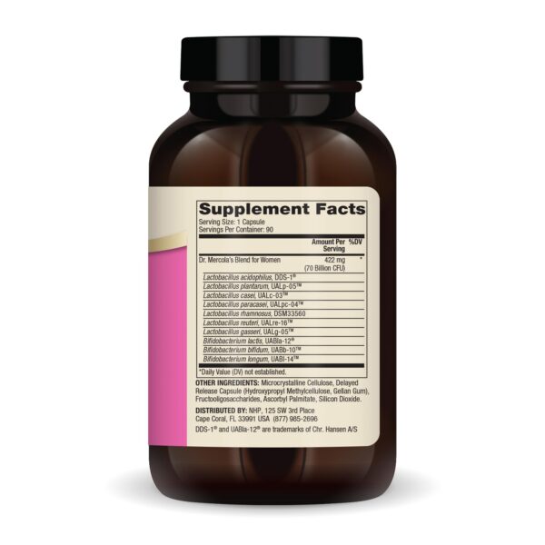 Suplemento dietético Dr. Mercola Probióticos para mujeres