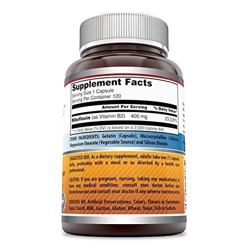 Suplemento dietético riboflavina Amazing Formulas 120 cápsulas