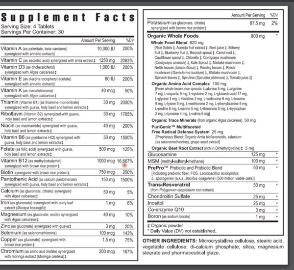 Suplemento dietético Youngevity ORAC