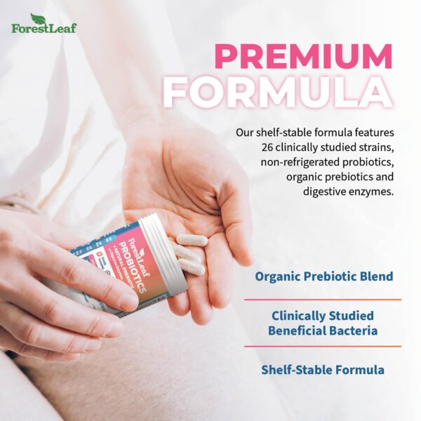 Suplemento digestivo ForestLeaf probióticos con arándano y D-Mannosa