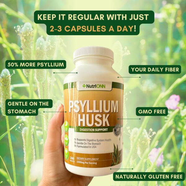 Suplemento digestivo NutriONN psyllium 240 cápsulas